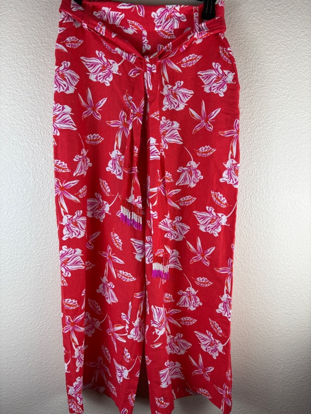 Maison d’ Amelie NWT Linen Blend Tropical Print Wide Leg Pants Small